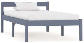 Estrutura de cama 90x200 cm madeira pinho maciço cinzento