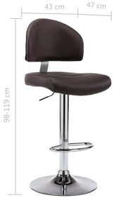 Bancos de bar 2 pcs couro artificial castanho