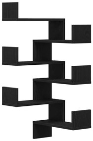 Conjuntos de Prateleiras de Parede vidaXL 2 pcs Carvalho Preto 40x40x4