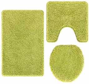 Conjunto de 3 Tapetes de Banho vidaXL Verde Polipropileno Antiderrapan