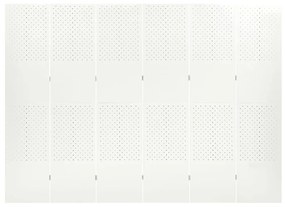 Divisórias/biombos com 6 painéis 2 pcs aço 240x180 cm branco