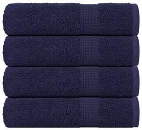 vidaXL Toalhas mãos 4 pcs 50x100 cm 360 gsm 100% algodão azul marinho