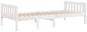 Cama de criança sem colchão 90x190 cm pinho maciço branco