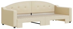 Sofá-cama com gavetão 80x200 cm tecido cor creme