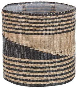Conjunto de 3 vasos em fibra de algas cor natural e preto RATTAIL Beliani