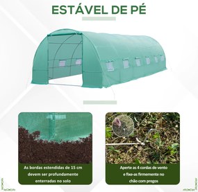 Estufa tipo Túnel 8x3x2m Aço e PE 140 g/m² Estufa para Cultivo de Plan