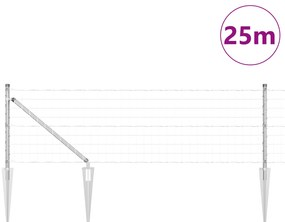 Cerca Euro com 13 Postes de Ponta 0.6x25 m Aço Galvanizado