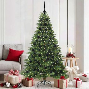 vidaXL Árvore de Natal Artificial com 300 LEDs Verde 180 cm PE e PVC