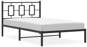 Estrutura de cama com cabeceira 107x203 cm metal preto