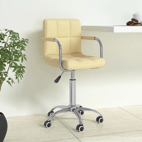 vidaXL Cadeira de escritório giratória couro artificial cor creme