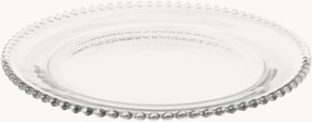 Pratos redondos de vidro com borda de contas Collier, conjunto de 6