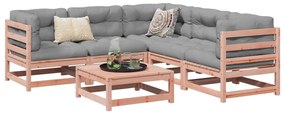 6 pcs conj. sofás jardim c/ almofadões madeira abeto-de-douglas