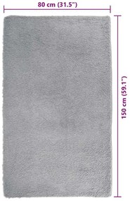 Tapete shaggy de pelo alto NAVARRA 80x150cm cinzento prateado
