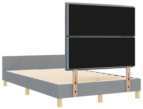 Estrutura de Cama de Tecido Cinza Claro 160x200 cm