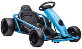 HOMCOM Kart Elétrico Infantil Função de Drift Buzina Música Cinto de Segurança Partida Suave Azul Preto | Aosom Portugal