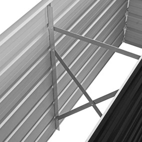 Canteiro elevado jardim aço galvanizado 160x40x45 cm antracite