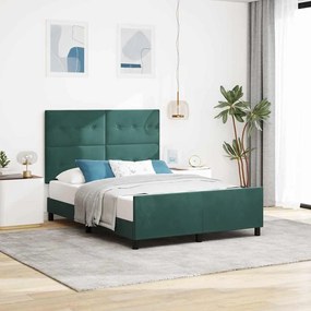 Cama de Veludo Verde Escuro vidaXL 140x190 cm