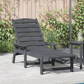 Espreguiçadeira Cinzento-claro 53x162x98.5 cm HDPE