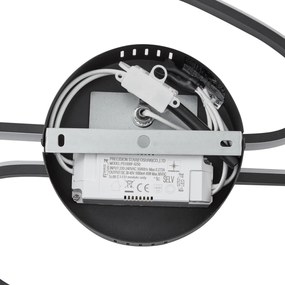 Plafon de design preto 100cm Incl. LED regulável em 3 níveis 2 luzes - Pepe