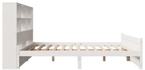 Cama com estante sem colchão 160x200 cm pinho maciço branco