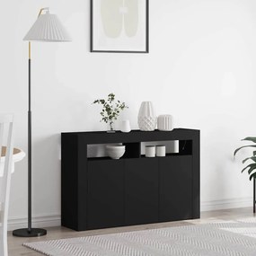 vidaXL Cristaleira Preta Madeira engenheirada 116 x 30 x 75 cm