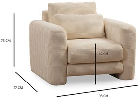 Cadeira Wing Lily – Bege – 98x97x73 cm