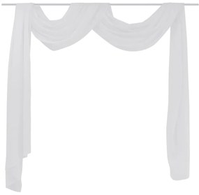 Cortina comprida em voile transparente 140 x 600 cm branco