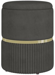 HOMCOM Banco de Armazenamento para Dormitório Puff de Arrumação Estofado em Veludo com Pés Antiderrapantes Ø36x44 cm Cinza | Aosom Portugal
