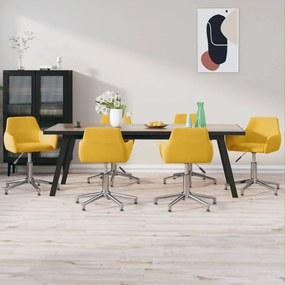 vidaXL Cadeiras de jantar giratórias 6 pcs veludo amarelo