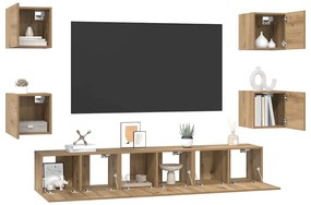 Conjunto de móvel de TV 7 pcs carvalho artisiano