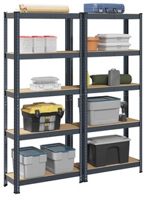 Prateleiras de armazenamento de 5 camadas 2 pcs aço antracite