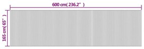 Divisória 165x600 cm bambu cor natural clara