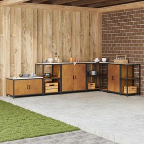 vidaXL Armazenamento de Cozinha Ferro Enferrujado 60 x 50 x 92 cm Aço