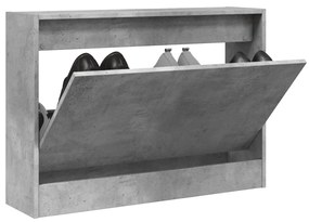 vidaXL Sapateira 80x21x57 cm madeira processada cinzento cimento