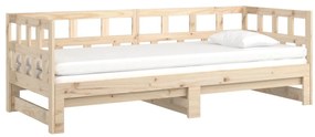 Sofá-cama de puxar 2x(90x200) cm pinho maciço