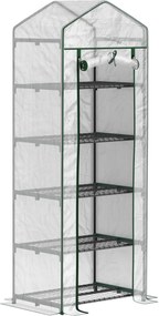 Outsunny Estufa de Jardim Vertical 69x49x193 cm com 5 Prateleiras Estufa para Plantas e Cultivos com Cobertura Transparente de PE Verde | Aosom Portugal