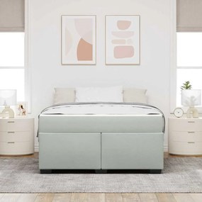 Estrutura de cama com colchão Cinzento-claro 160 x 200 cm