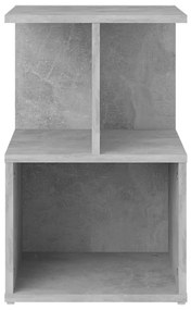 Mesa de cabeceira 35x35x55 cm contraplacado cinzento cimento