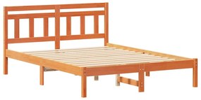 Estrutura da Cama Castanho 140 x 190 cm Madeira de pinho maciça