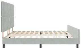 Cama vidaXL Cinza Claro 200x200 cm Veludo
