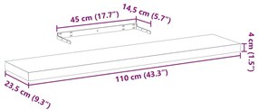 Prateleiras flutuantes 2 pcs 110x23,5x4 cm derivados de madeira