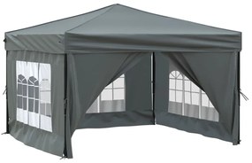 Tenda para festas dobrável com paredes laterais 3x3 m antracite