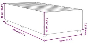 Estrutura de cama sem colchão 90x200 cm tecido cinzento-escuro
