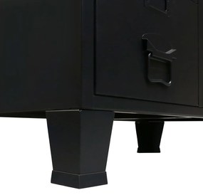 Roupeiro estilo industrial em metal 67x35x107 cm preto