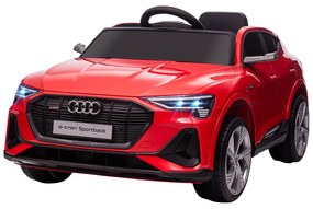 HOMCOM Carro Elétrico Audi E-Tron 12V para Crianças acima de 3 Anos com Controle Remoto Faróis Buzina Música MP3 TF USB e Abertura da Porta 3-8km/h 108x60x47cm Vermelho