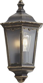 Lanterna de Parede Exterior Clássica Dourada IP44 - Havana Half