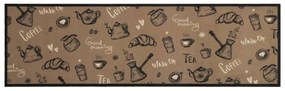 Tapete cozinha lavável 45x150 cm veludo padrão morning castanho