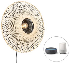 LED Candeeiro de Parede Inteligente Bambu 50 cm com Tomada incl. Wifi A60 - Rina Oriental