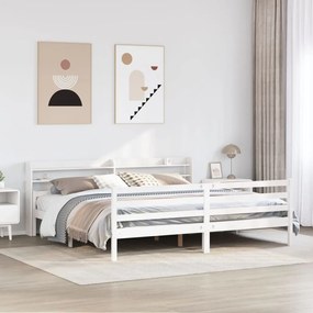 Estrutura de cama c/ cabeceira sem colchão 180x200 cm branco