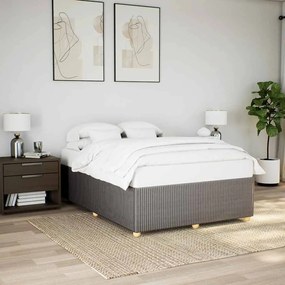 Cama sem colchão 140x200 cm tecido castanho-acinzentado